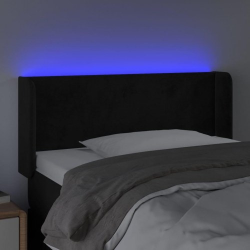 Sengegavl med LED-lys 93 x 16 x 78/88 cm - sort