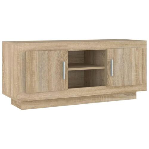 Tv-bord 102x35x45 cm konstrueret træ sonoma-eg
