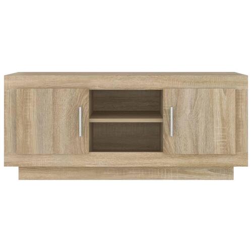 Tv-bord 102x35x45 cm konstrueret træ sonoma-eg