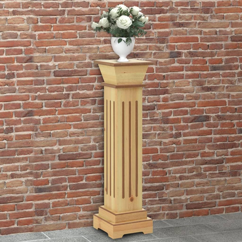 Klassisk plantestativ 17x17x66 cm MDF firkantet lys træfarve