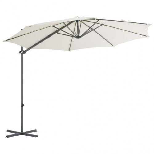 Hængeparasol 300 cm stålstang sandfarvet