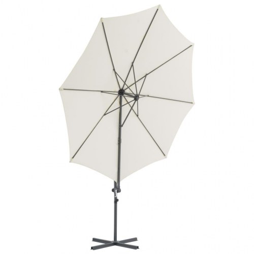 Hængeparasol 300 cm stålstang sandfarvet