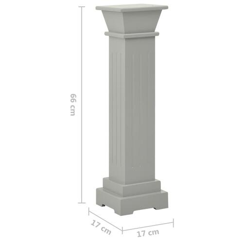 Klassisk plantestativ 17x17x66 cm MDF firkantet grå
