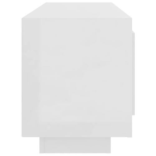 Tv-bord 102x35x45 cm konstrueret træ hvid højglans