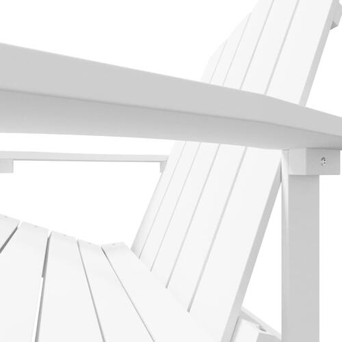 Adirondack-havestol med fodstøtte HDPE hvid