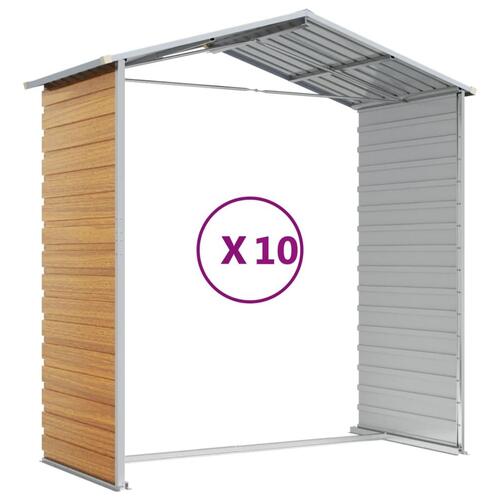Haveskur 191x895x198 cm galvaniseret stål lysebrun