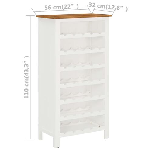 Vinreol 56x32x110 cm massivt egetræ