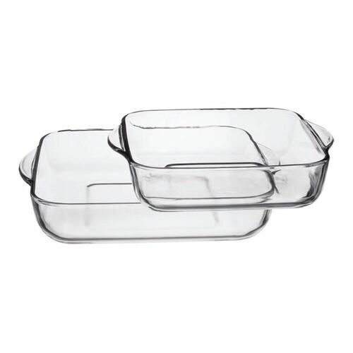 Sæt med ovnfaste fade 1690037 Gennemsigtig Krystal 1 L (2 enheder)