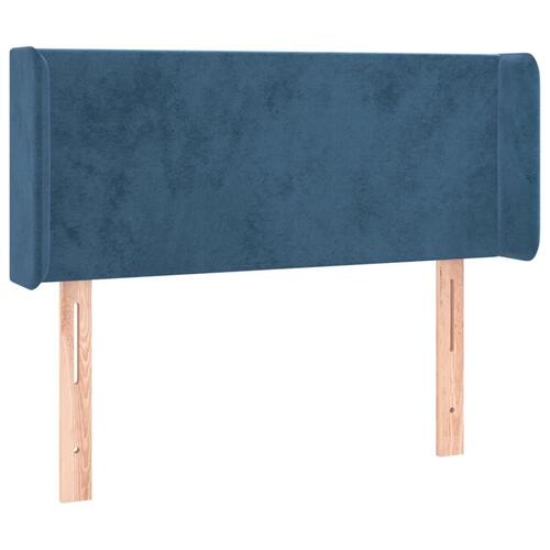 Sengegavl med LED-lys 103x16x78/88 cm fløjl mørkeblå