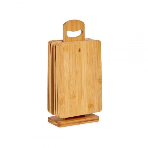 Vintage Coconut skærebræt-sæt med støtte, brun - bambus, 21 × 14 cm