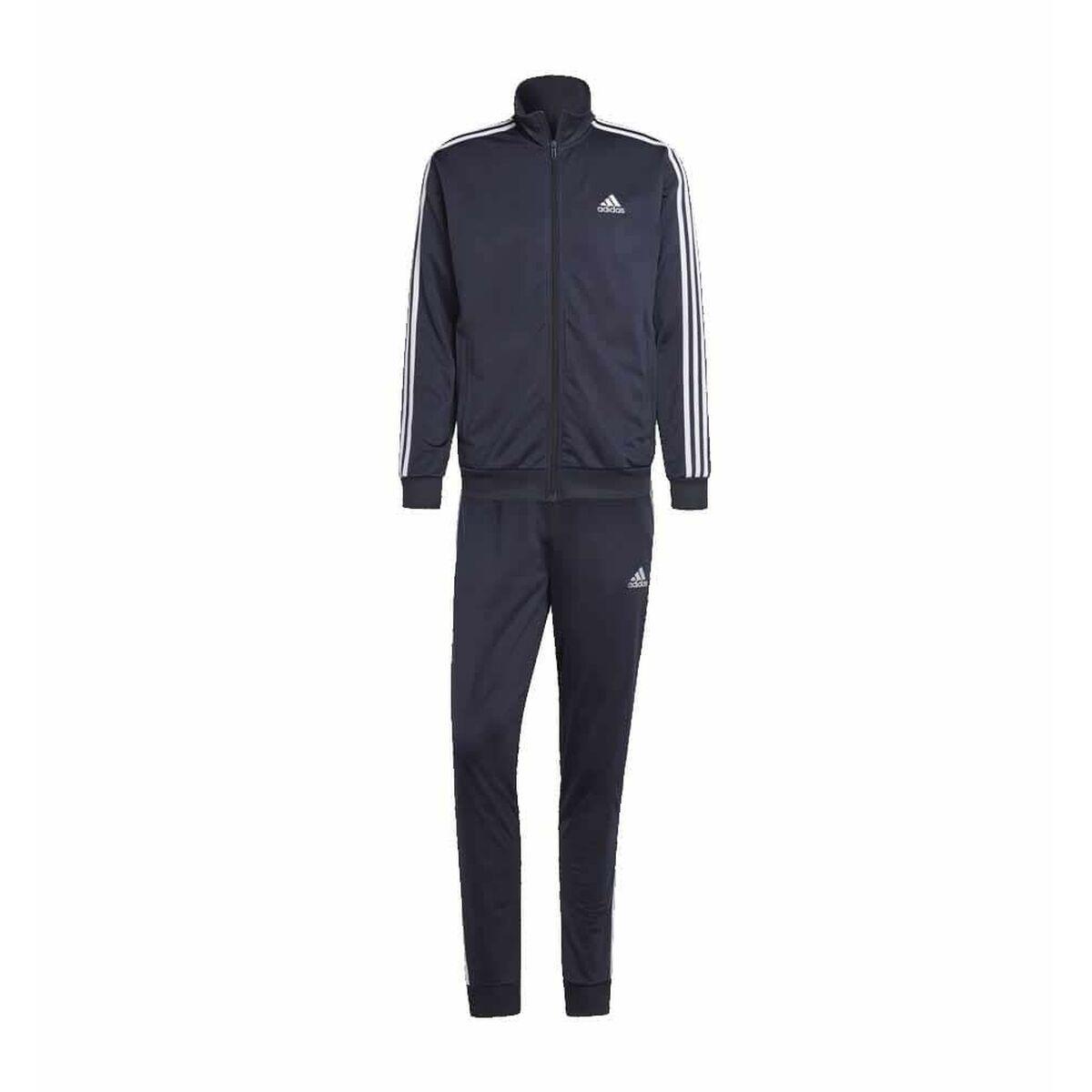 Træningsdragt til voksne Adidas M 3S TR TT TS HZ2220 Mænd Marineblå S