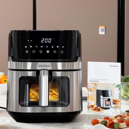Fryinn View 6500 airfryer - 6,5 l, 1700 W, sort/rustfrit stål