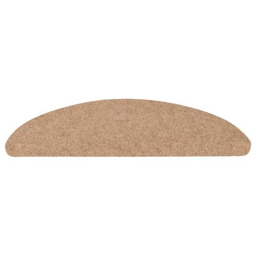 Selvklæbende trappemåtter 10 stk. 56x17x3 cm beige