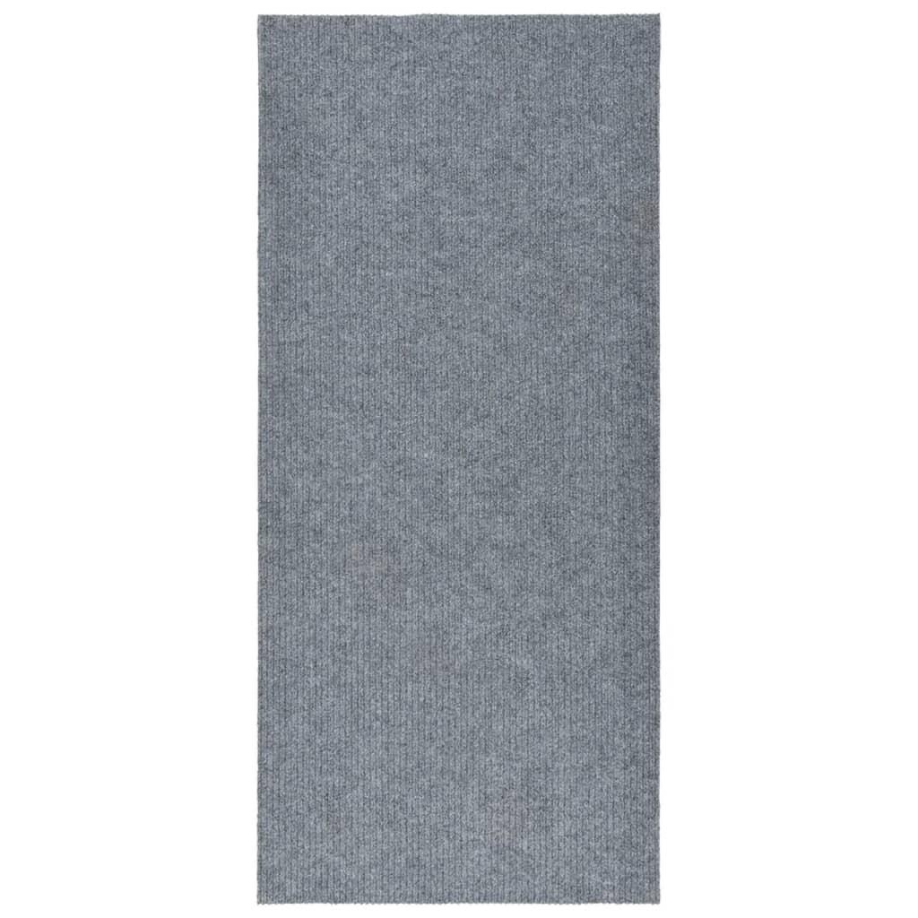 Snavsbestandig tæppeløber 100x250 cm blå og grå