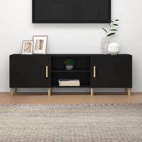 Tv-bord 150x30x50 cm konstrueret træ sort