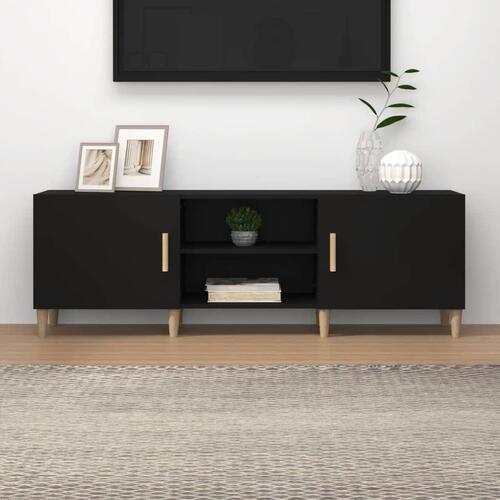 Tv-bord 150x30x50 cm konstrueret træ sort