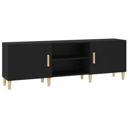 Tv-bord 150x30x50 cm konstrueret træ sort
