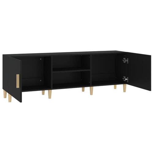 Tv-bord 150x30x50 cm konstrueret træ sort