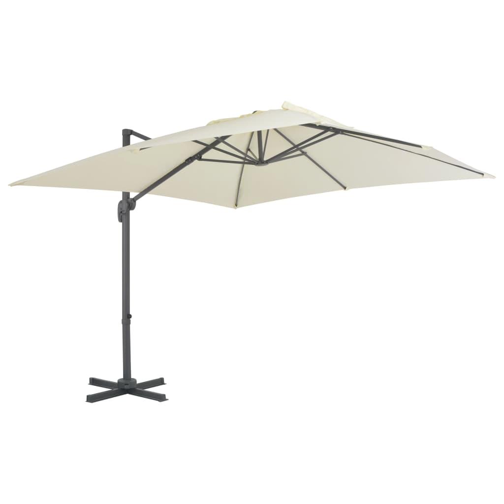 Hængeparasol 300x300 cm aluminiumsstang sandfarvet