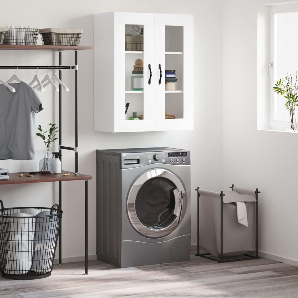 Vægskab 69,5x34x90 cm konstrueret træ hvid