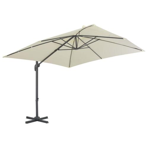 Hængeparasol 300x300 cm aluminiumsstang sandfarvet