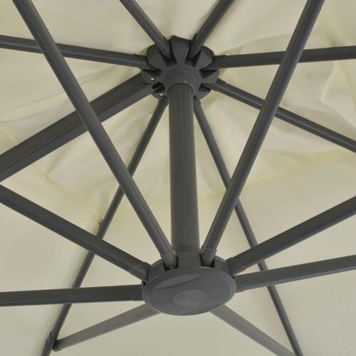 Hængeparasol 300x300 cm aluminiumsstang sandfarvet