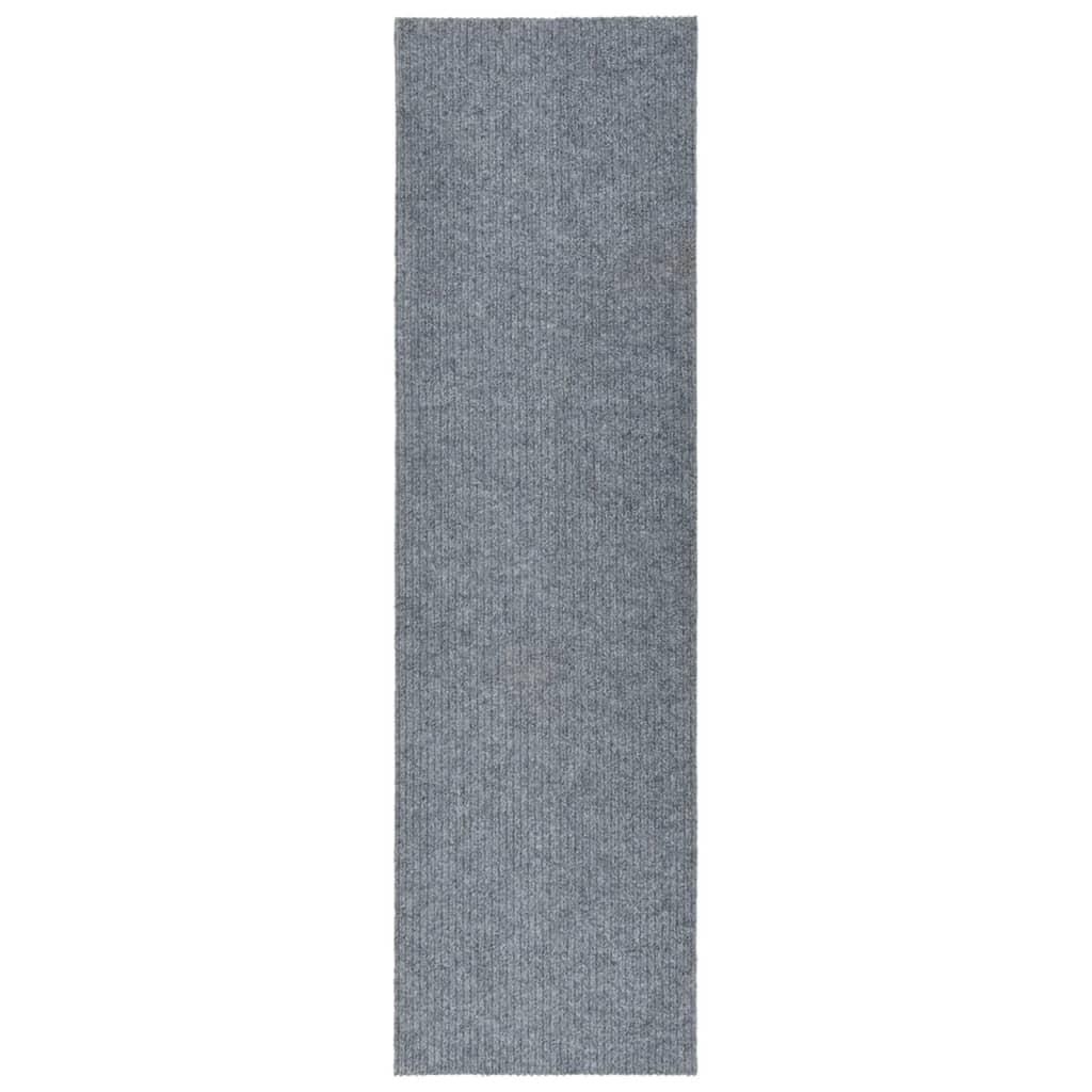 Snavsbestandig tæppeløber 100x400 cm blå og grå