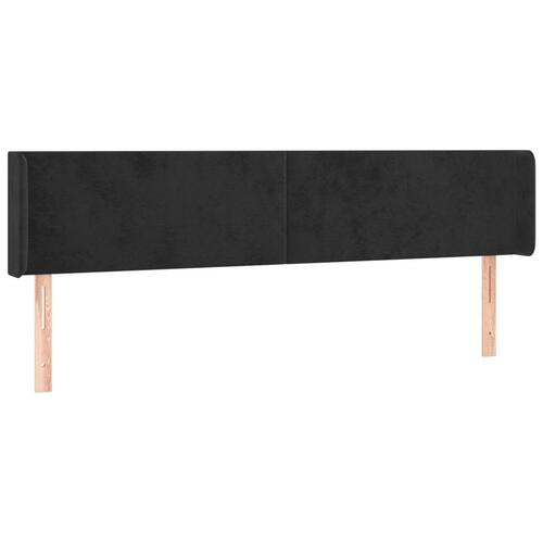 Sengegavl med LED-lys 163x16x78/88 cm fløjl sort