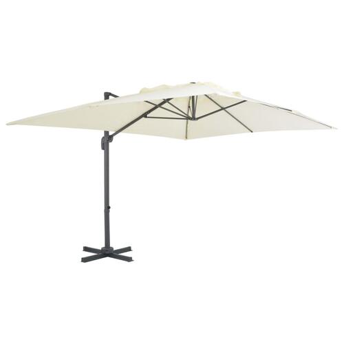 Hængeparasol 400x300 cm aluminiumsstang sandfarvet