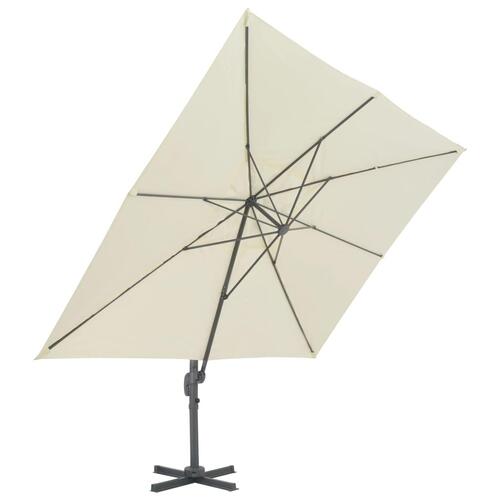 Hængeparasol 400x300 cm aluminiumsstang sandfarvet