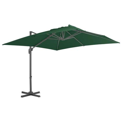 Hængeparasol 400x300 cm aluminiumsstang grøn