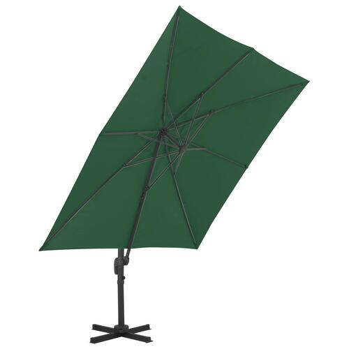 Hængeparasol 400x300 cm aluminiumsstang grøn