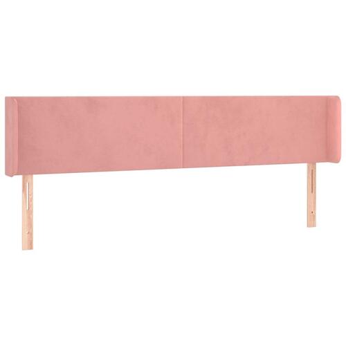 Sengegavl med LED-lys 163x16x78/88 cm fløjl lyserød