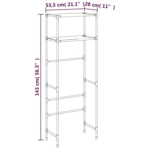 Opbevaringsstativ med 2 hylder 53,5x28x143 cm jern grå