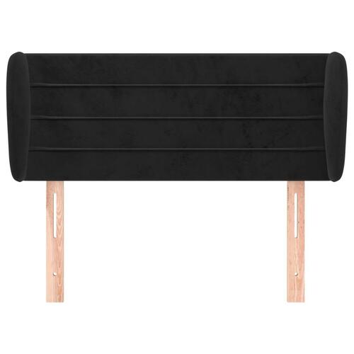Sengegavl med kanter 103x23x78/88 cm fløjl sort