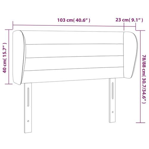 Sengegavl med kanter 103x23x78/88 cm fløjl sort