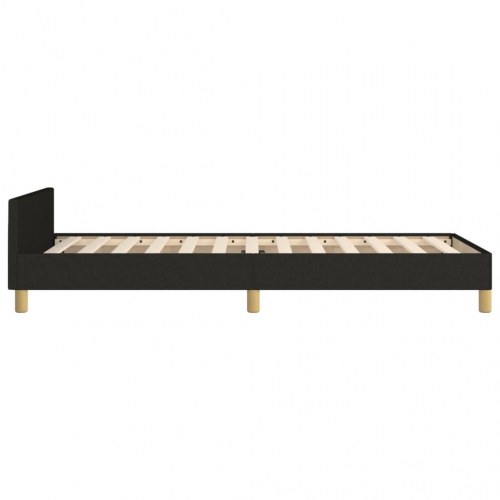 Sengeramme med sengegavl 80×200 cm - stof, sort