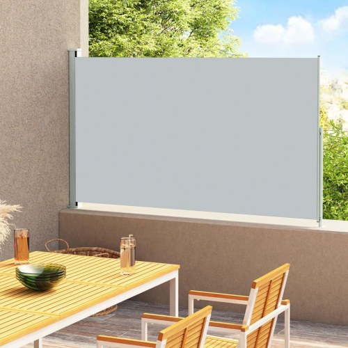 Sammenrullelig sidemarkise til terrasse 180×300 cm - grå
