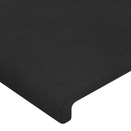 Sengegavl med LED-lys 183x16x78/88 cm fløjl sort