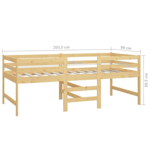 Sengeramme uden madras 90x200 cm massivt fyrretræ