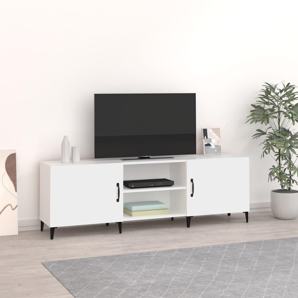 Tv-bord 150x30x50 cm konstrueret træ hvid