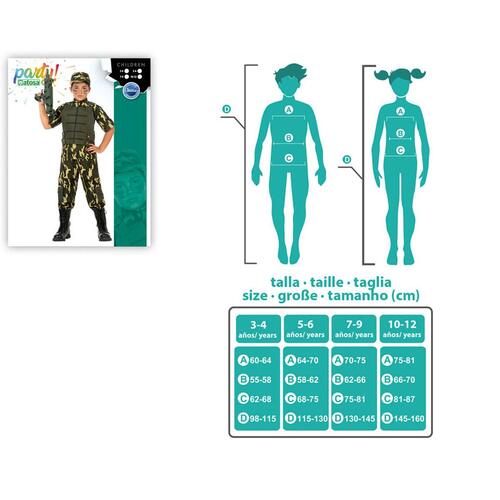 Kostume til børn Camouflage 7-9 år