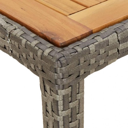 Havebord 90x90x75 cm polyrattan og akacietræ grå