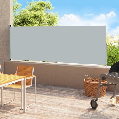 Sammenrullelig sidemarkise til terrasse 180 × 500 cm - grå