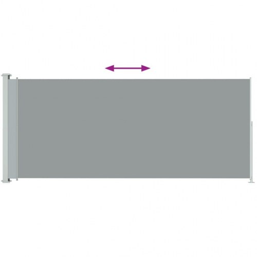 Sammenrullelig sidemarkise til terrasse 180 × 500 cm - grå