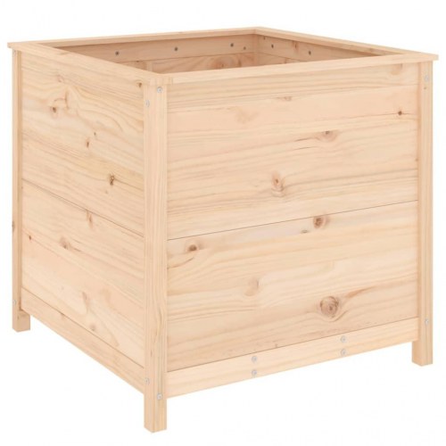 Plantekasse i massivt fyrretræ 82,5 × 82,5 × 78 cm - højbed til have og terrasse