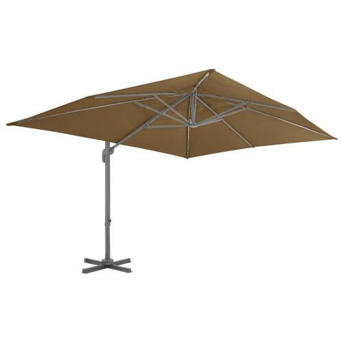 Hængeparasol 400x300 cm aluminiumsstang gråbrun