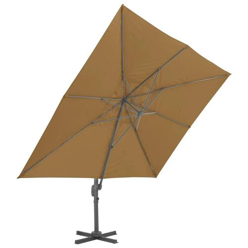 Hængeparasol 400x300 cm aluminiumsstang gråbrun