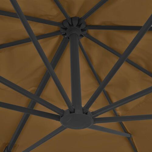 Hængeparasol 400x300 cm aluminiumsstang gråbrun
