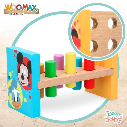 Disney babylegetøj - træ hammerbænk, 8 dele (21 × 12 × 9 cm)